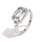 Emerald-Cut Stone Bezel Ring